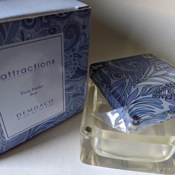 Demdaco Plum Paisley Trinket Box with Magnetic Lid - Picture 1 of 2